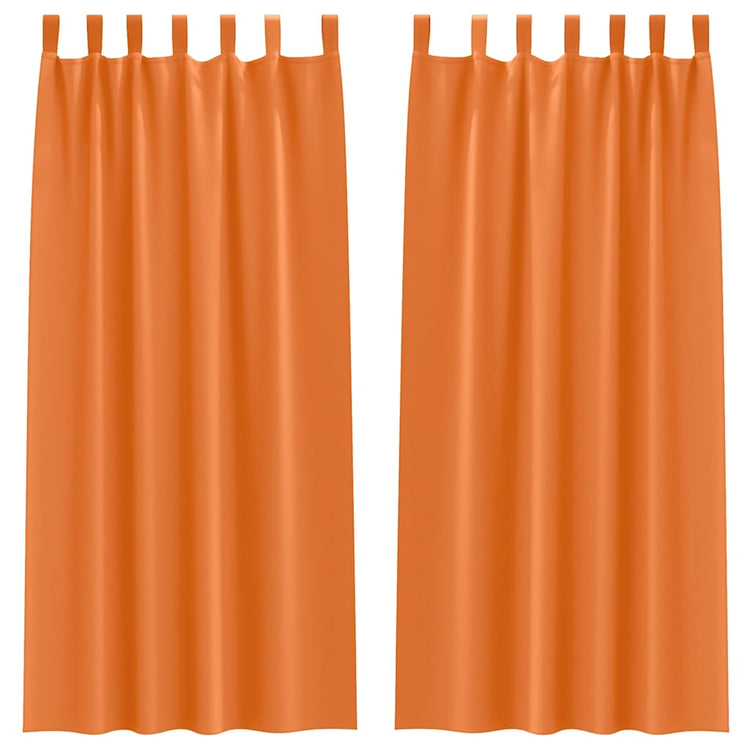 Vidaxxl rideaux occultants avec anneaux 2 pcs orange vif 225 x 140 cm