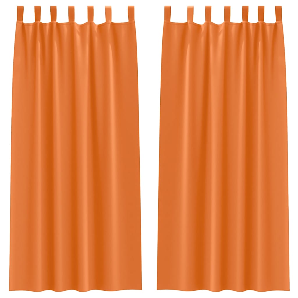 VidaXL rideaux occultants avec anneaux 2 pcs orange vif 245 x 140 cm