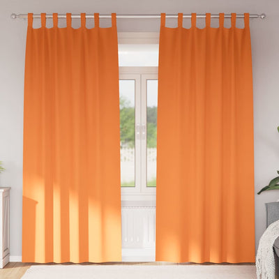 VidaXL rideaux occultants avec anneaux 2 pcs orange vif 260 x 140 cm