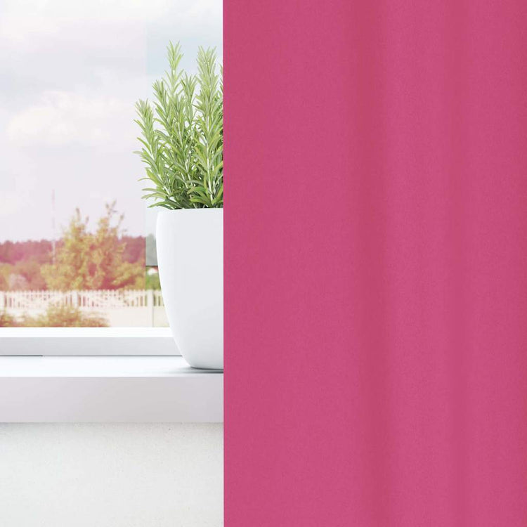 Vidaxl rideaux occultants avec anneaux 2 pcs rose vif 140 x 140 cm
