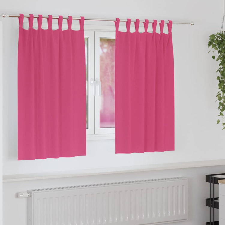 Vidaxl rideaux occultants avec anneaux 2 pcs rose vif 140 x 140 cm