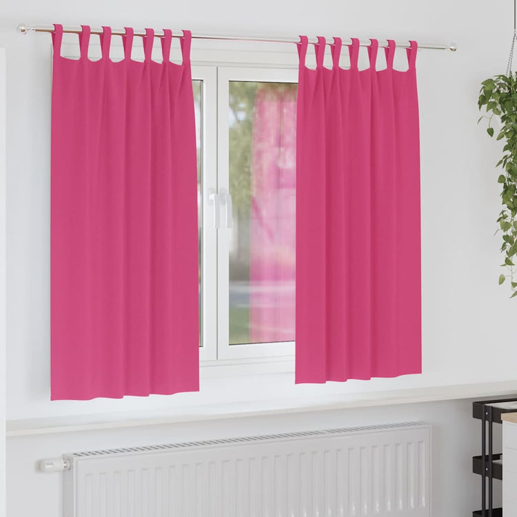 Vidaxl rideaux occultants avec anneaux 2 pcs rose vif 175 x 140 cm