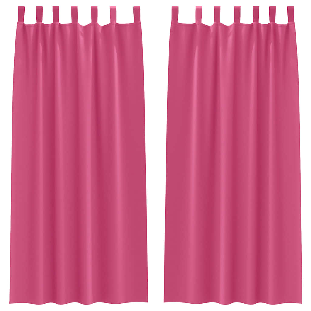 Vidaxl rideaux occultants avec anneaux 2 pcs rose vif 225 x 140 cm