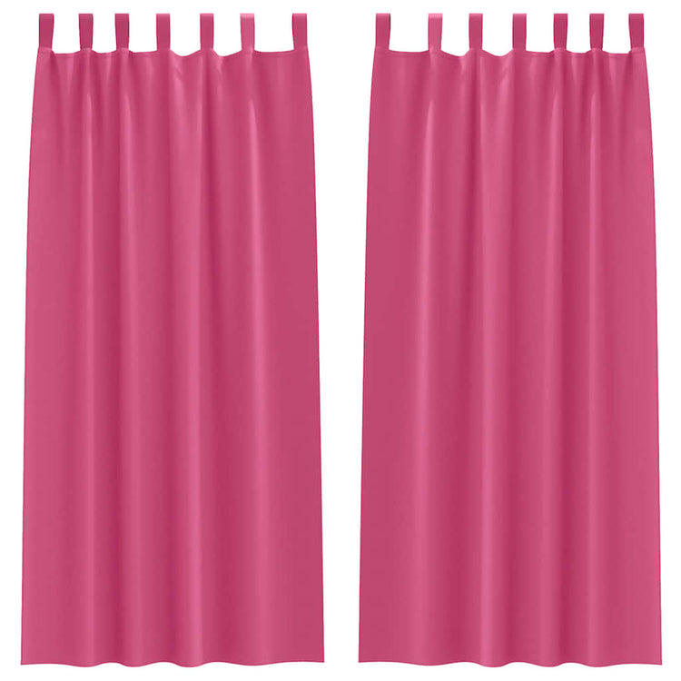Vidaxl rideaux occultants avec anneaux 2 pcs rose vif 225 x 140 cm