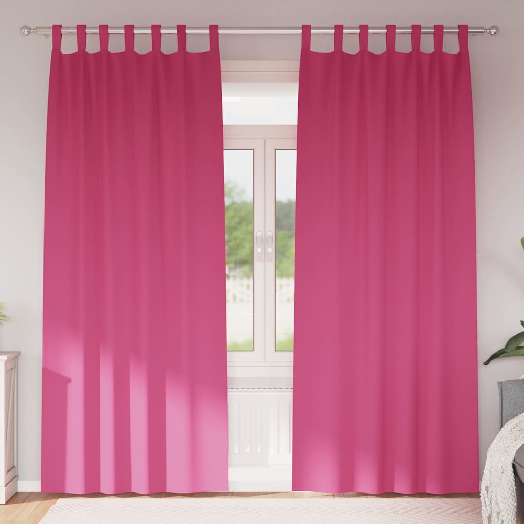 Vidaxl rideaux occultants avec anneaux 2 pcs rose vif 260 x 140 cm