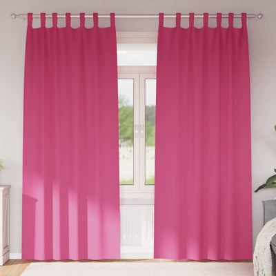 Vidaxl rideaux occultants avec anneaux 2 pcs rose vif 260 x 140 cm