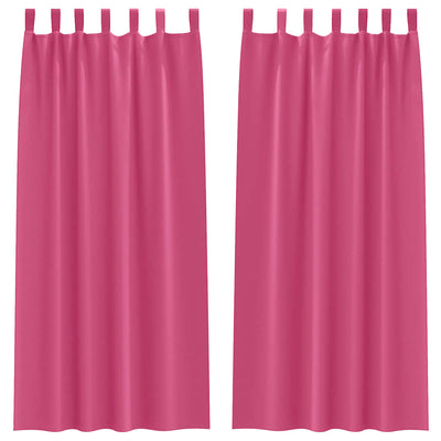 Vidaxl rideaux occultants avec anneaux 2 pcs rose vif 260 x 140 cm