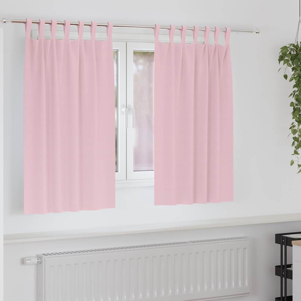 VidaXL rideaux occultants avec anneaux 2 pcs rose bébé 140 x 140 cm