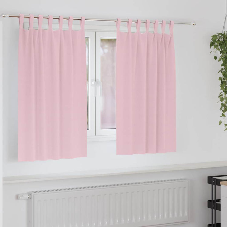 VidaXL rideaux occultants avec anneaux 2 pcs rose bébé 140 x 140 cm