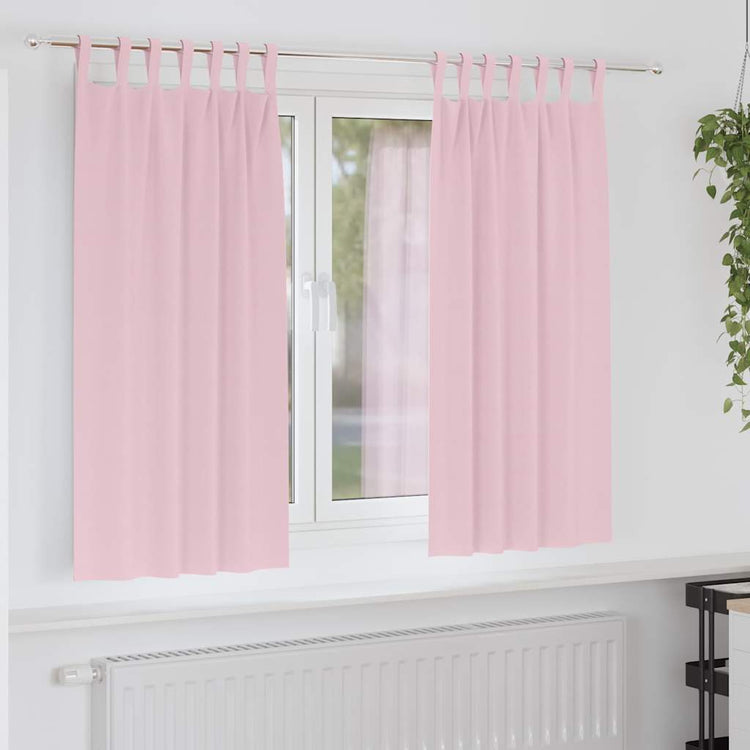 Vidaxl rideaux occultants avec anneaux 2 pcs rose bébé 175 x 140 cm