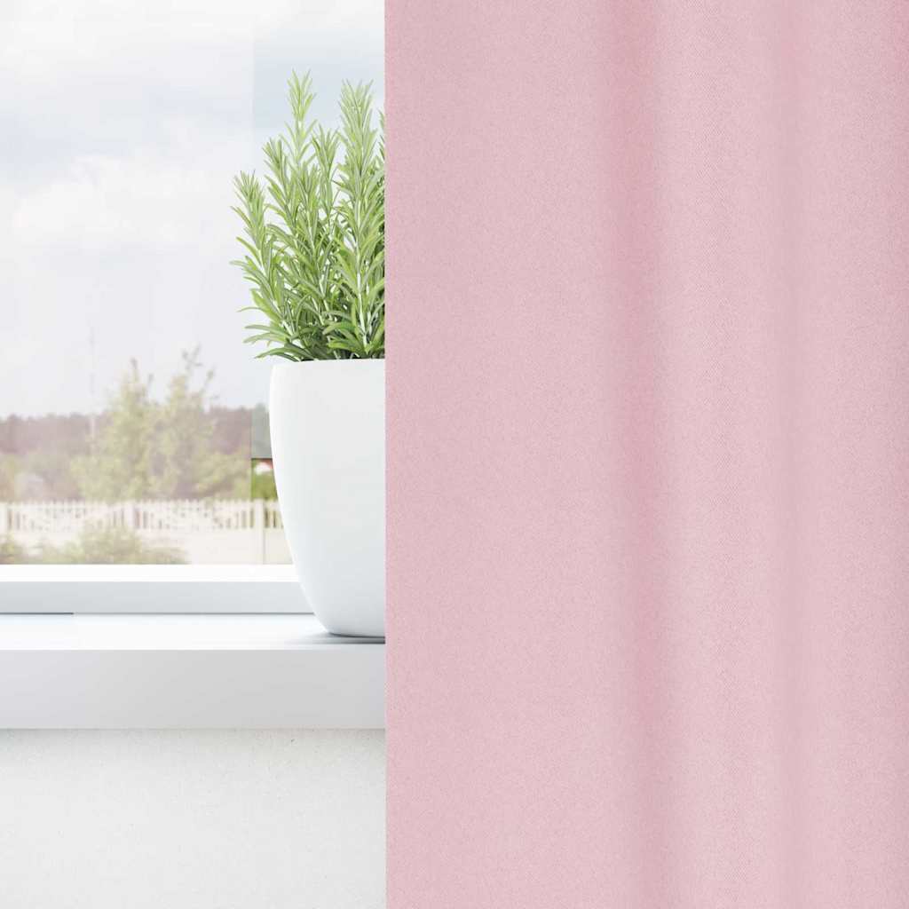 VidaXL rideaux occultants avec anneaux 2 pcs rose bébé 225 x 140 cm