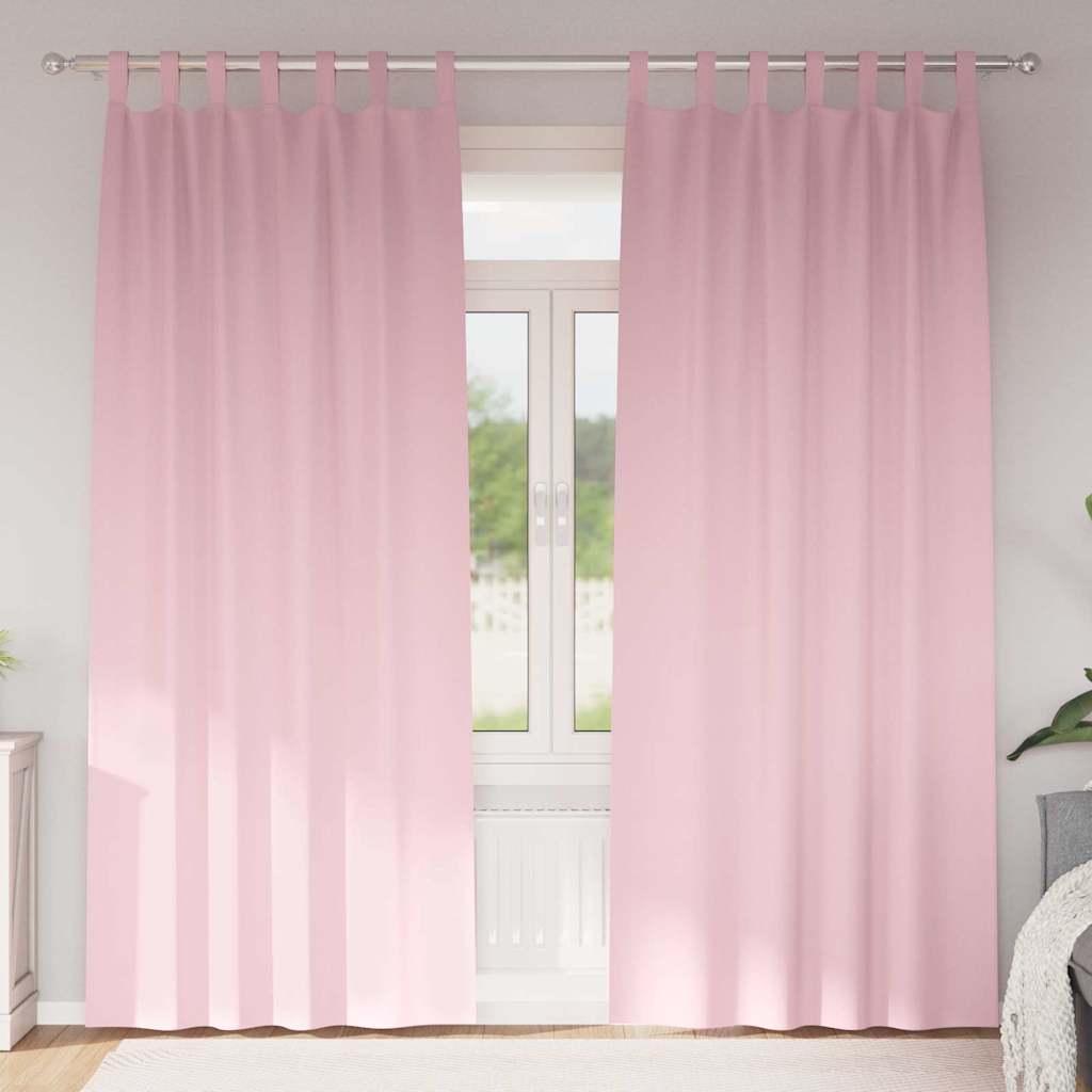 Vidaxl rideaux occultants avec anneaux 2 pcs rose bébé 260 x 140 cm