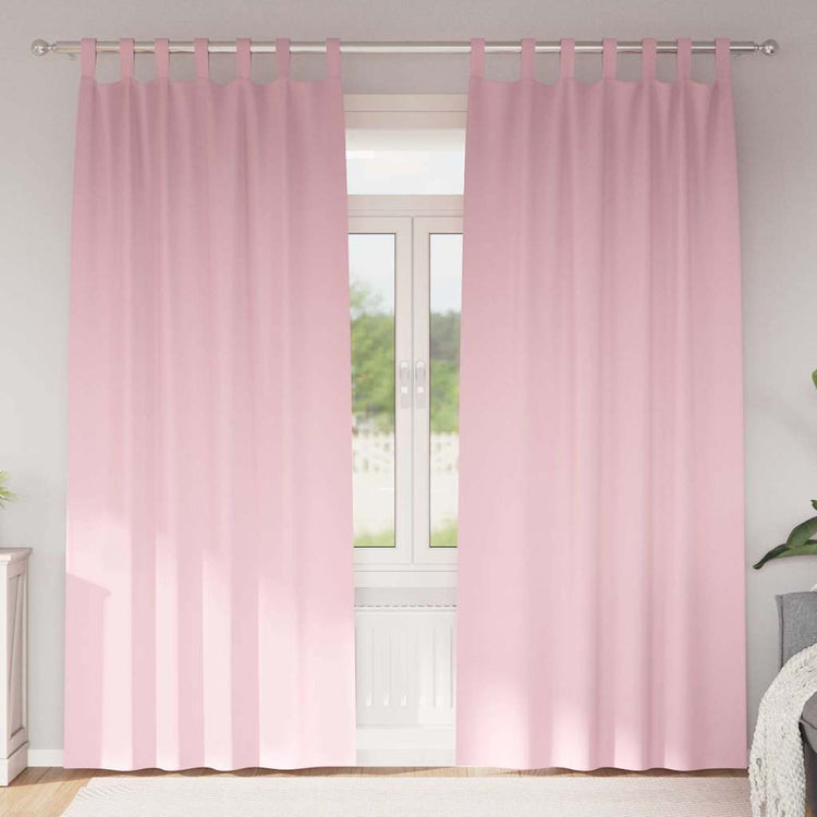 Vidaxl rideaux occultants avec anneaux 2 pcs rose bébé 260 x 140 cm