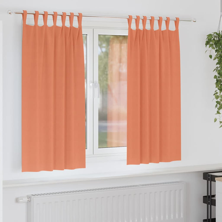 Vidaxl rideaux occultants avec anneaux 2 pcs terre cuite 175 x 140 cm