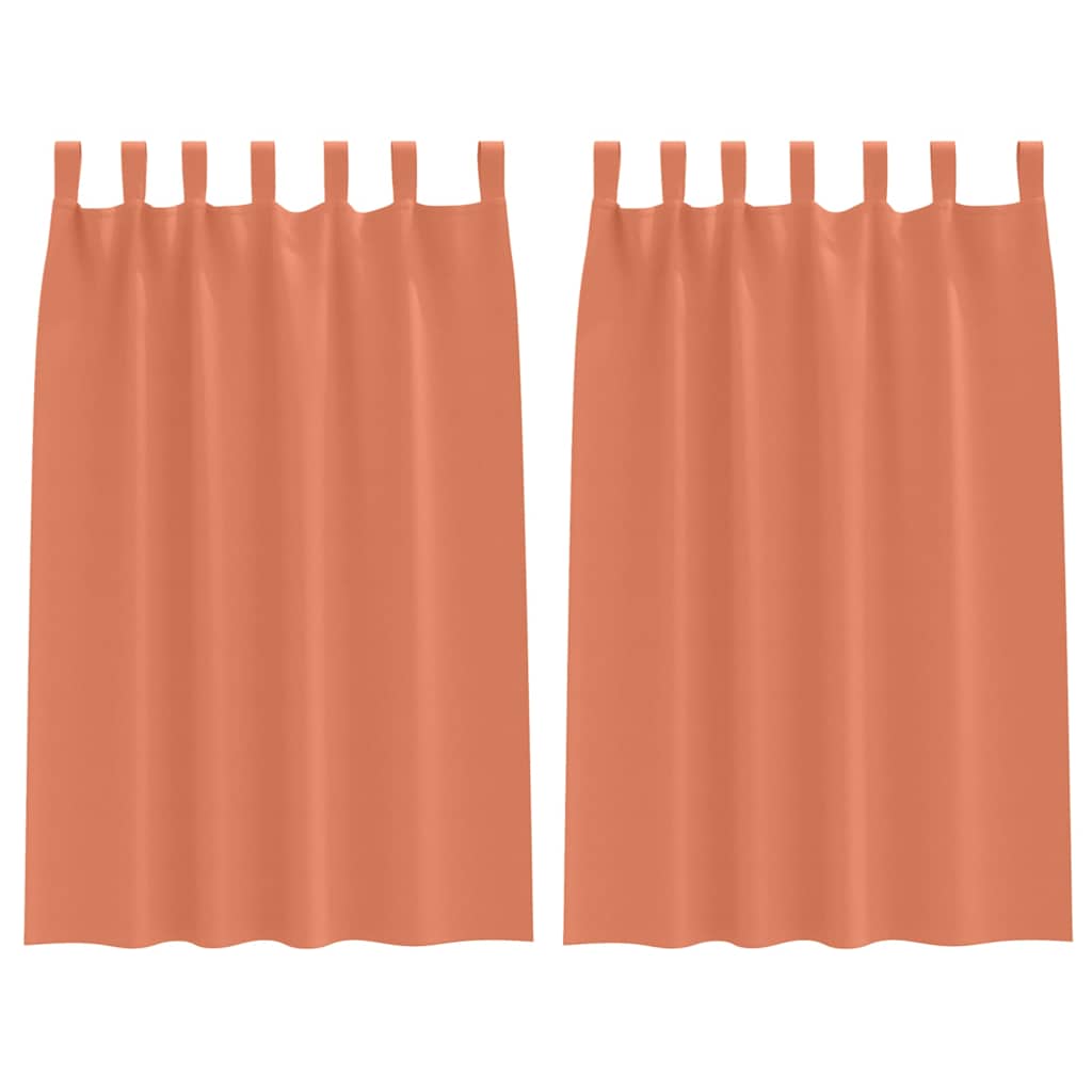 Vidaxl rideaux occultants avec anneaux 2 pcs terre cuite 175 x 140 cm
