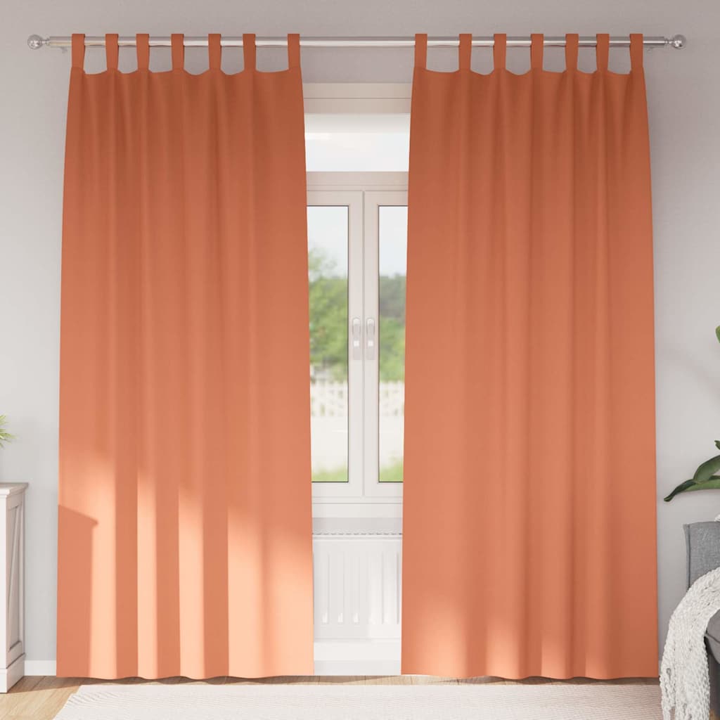 Vidaxxl rideaux occultants avec anneaux 2 pcs terre cuite 225 x 140 cm
