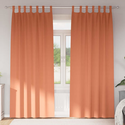 Vidaxxl rideaux occultants avec anneaux 2 pcs terre cuite 225 x 140 cm