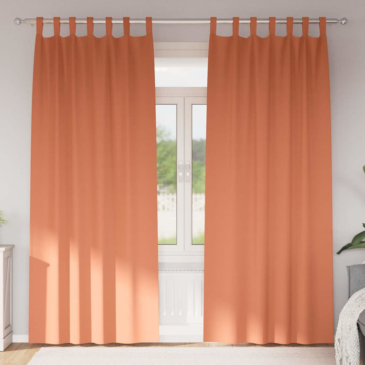 Vidaxxl rideaux occultants avec anneaux 2 pcs terre cuite 225 x 140 cm