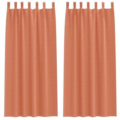 Vidaxxl rideaux occultants avec anneaux 2 pcs terre cuite 245 x 140 cm