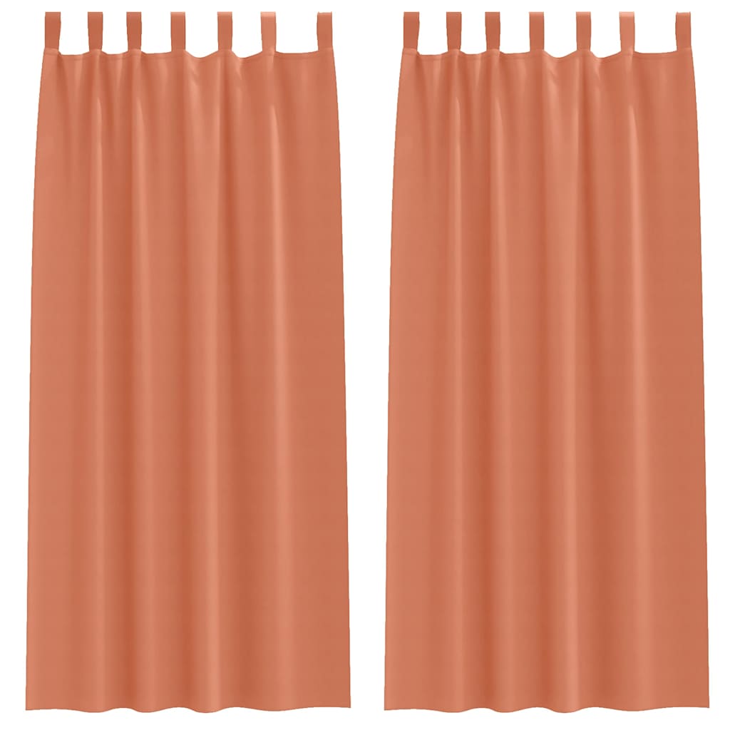Vidaxxl rideaux occultants avec anneaux 2 pcs terre cuite 260 x 140 cm