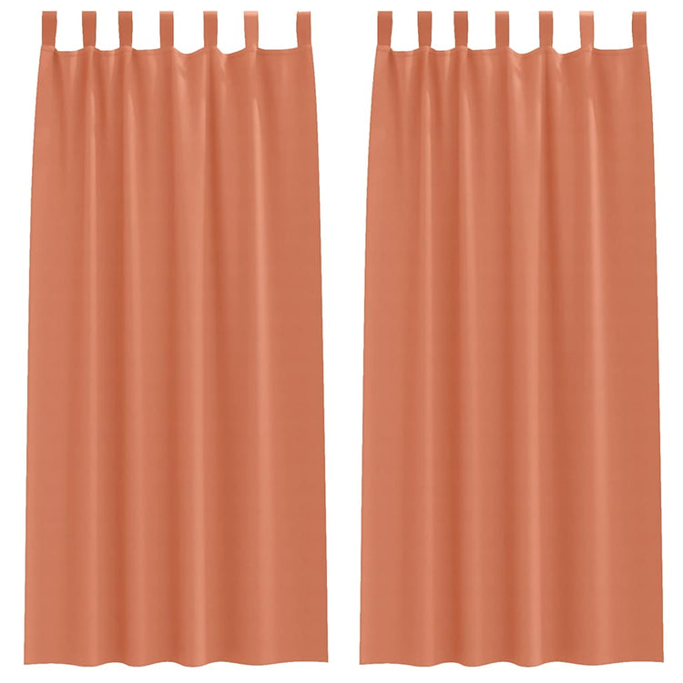 Vidaxxl rideaux occultants avec anneaux 2 pcs terre cuite 260 x 140 cm
