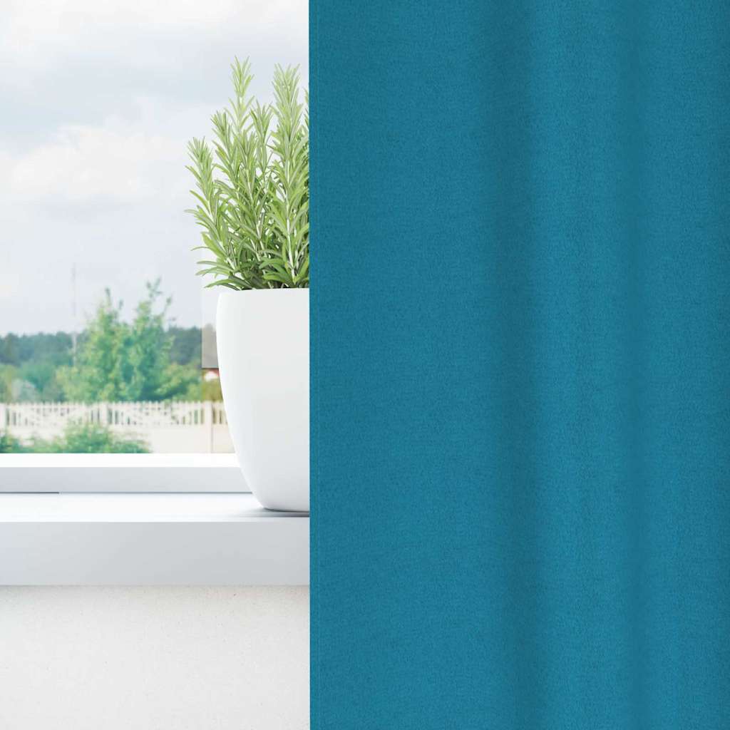 VidaXL rideaux occultants avec anneaux 2 pcs turquoise 140 x 140 cm