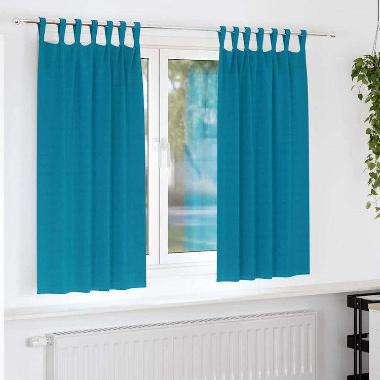 Vidaxxl rideaux occultants avec anneaux 2 pcs turquoise 175 x 140 cm