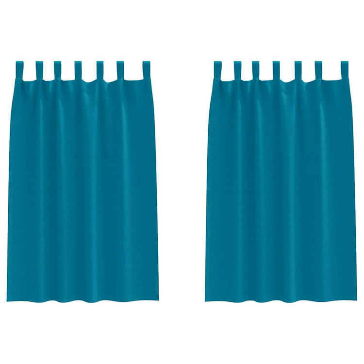 Vidaxxl rideaux occultants avec anneaux 2 pcs turquoise 175 x 140 cm