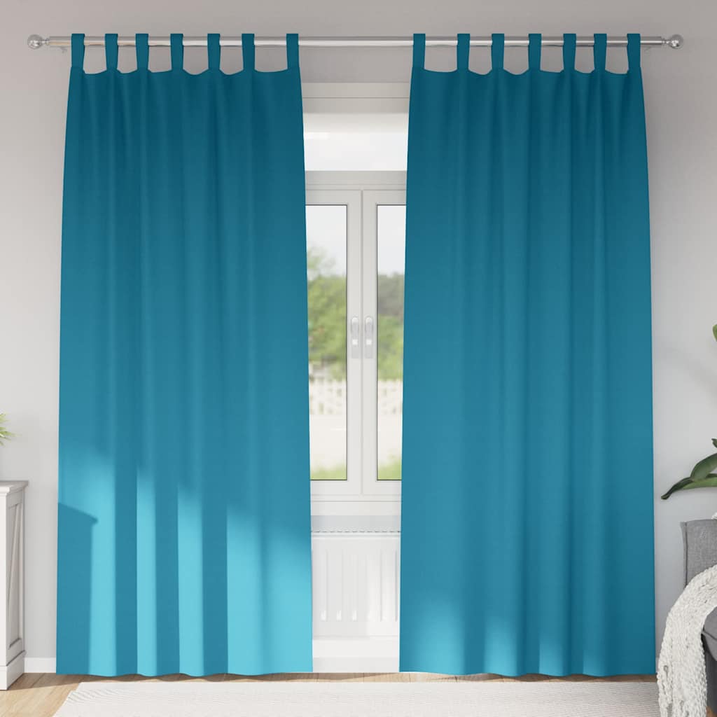 VidaXL rideaux occultants avec anneaux 2 pcs turquoise 225 x 140 cm