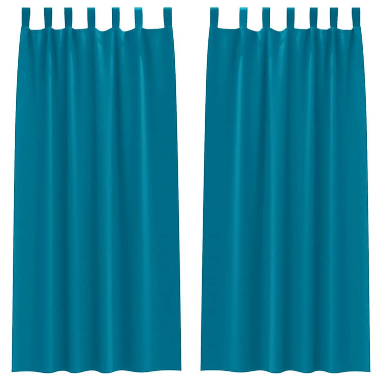 VidaXL rideaux occultants avec anneaux 2 pcs turquoise 225 x 140 cm