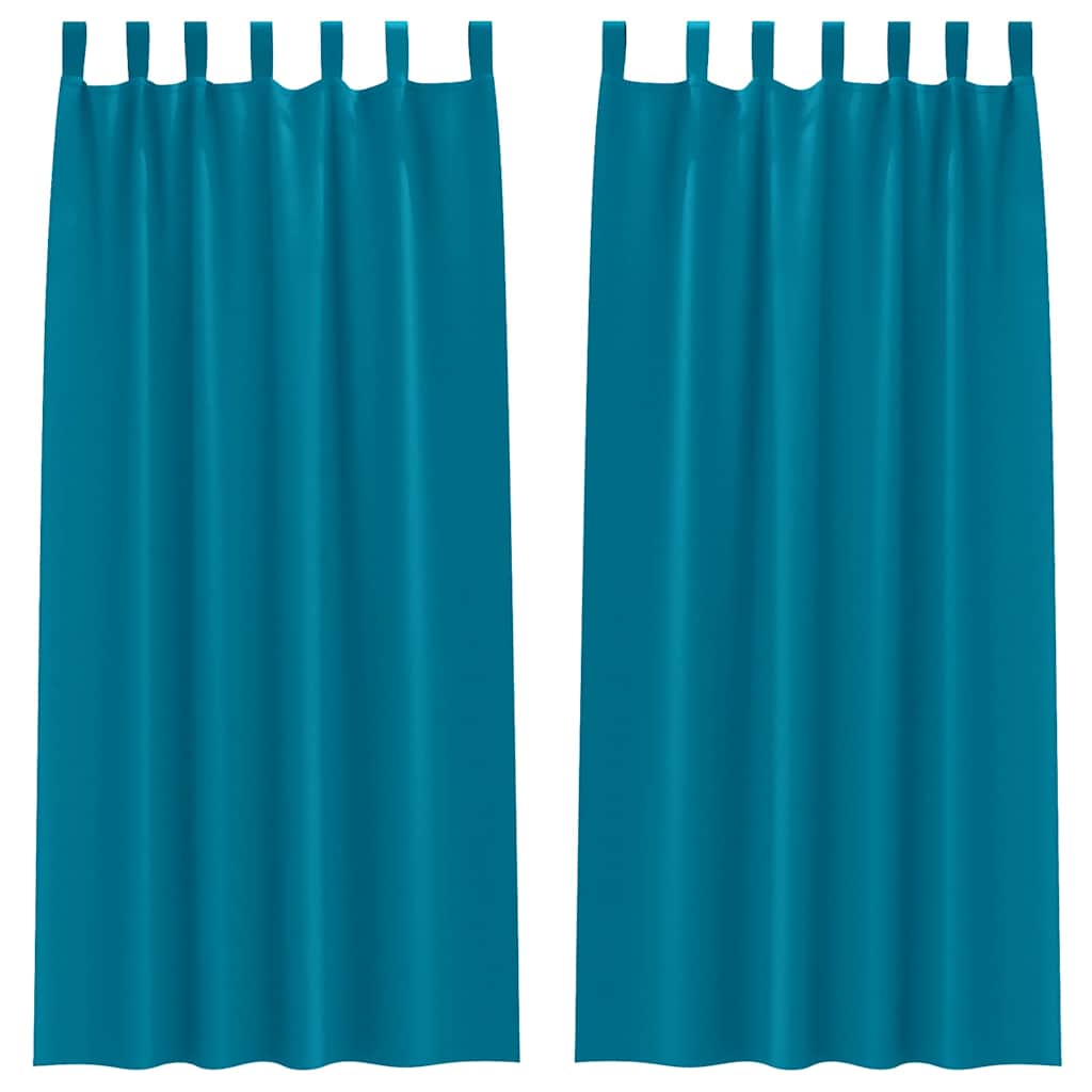 Vidaxxl rideaux occultants avec anneaux 2 pcs turquoise 260 x 140 cm