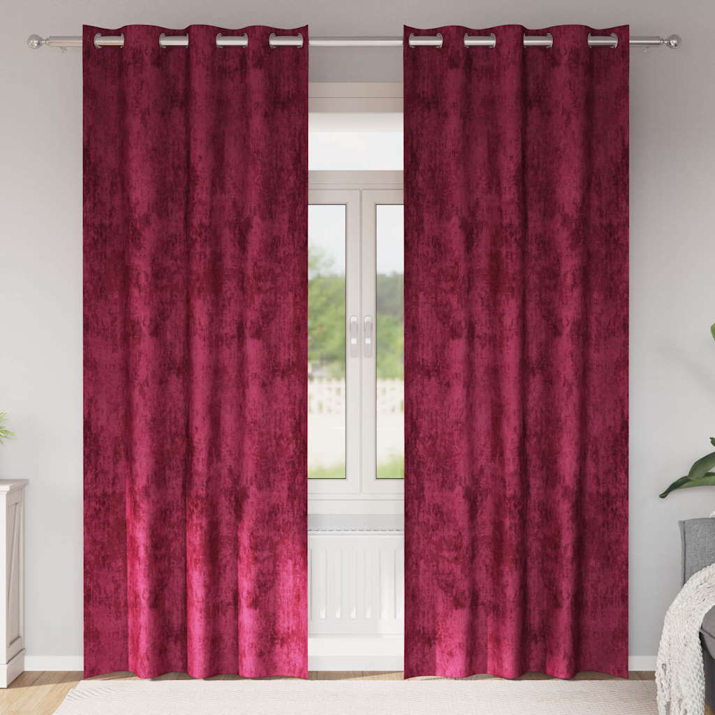 VidaXL rideaux de velours 2 pcs rouge vin 260 x 140 cm velours
