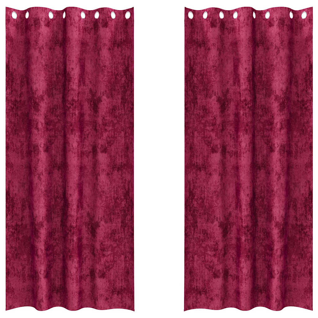 VidaXL rideaux de velours 2 pcs rouge vin 260 x 140 cm velours
