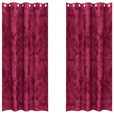 VidaXL rideaux de velours 2 pcs rouge vin 260 x 140 cm velours