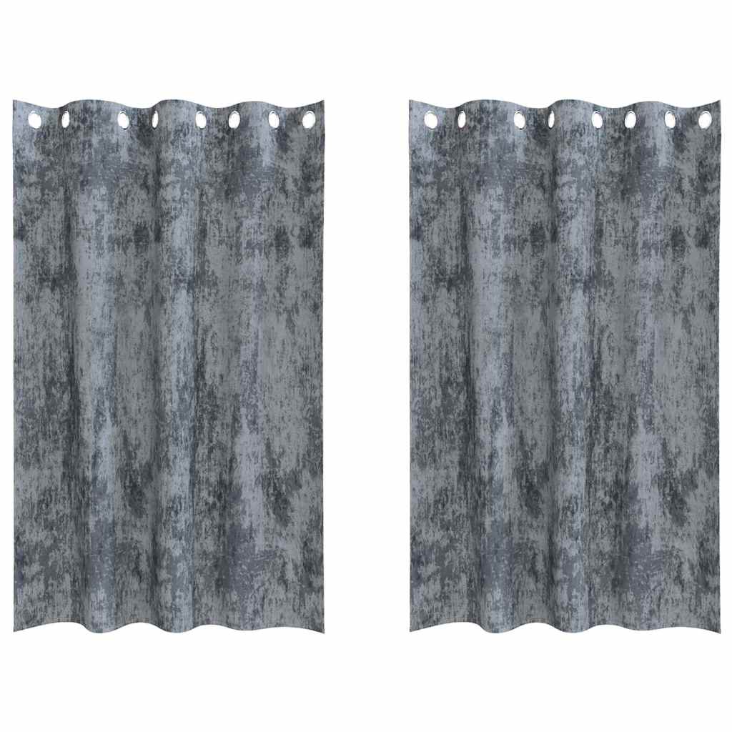 VidaXL rideaux de velours 2 pcs gris argenté 175 x 140 cm velours