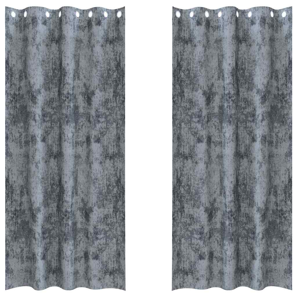 VidaXL rideaux de velours 2 pcs gris argenté 245 x 140 cm velours