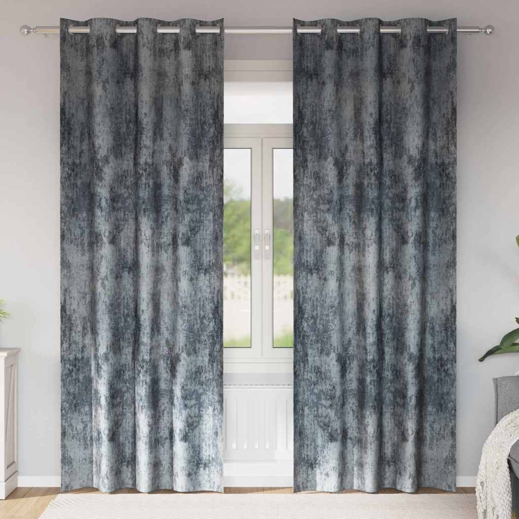 VidaXL rideaux de velours 2 pièces gris argenté 260 x 140 cm velours