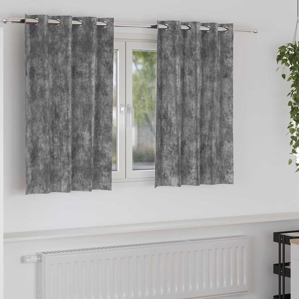 VidaXL rideaux en velours avec rideaux 2 pcs gris 140 x 140 cm velours