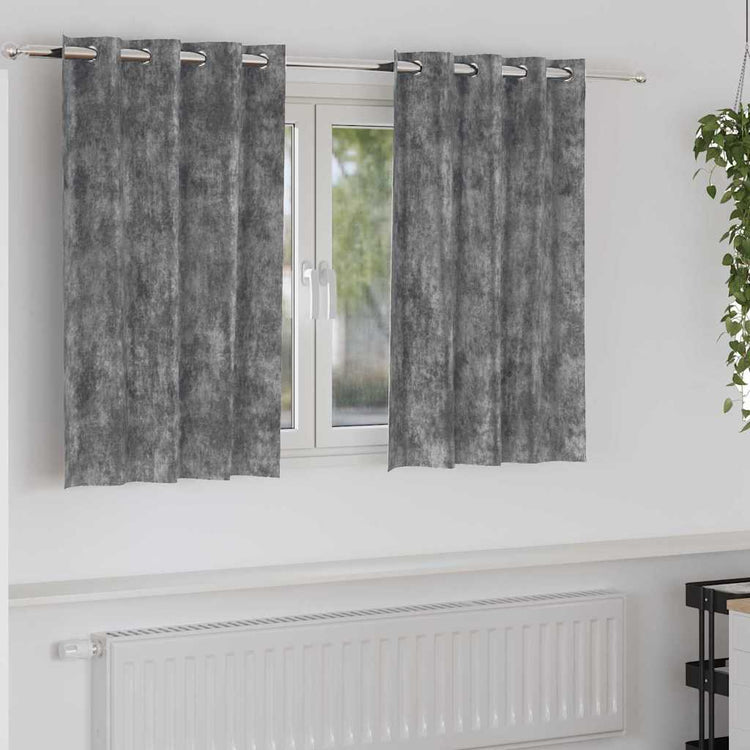 VidaXL rideaux en velours avec rideaux 2 pcs gris 140 x 140 cm velours