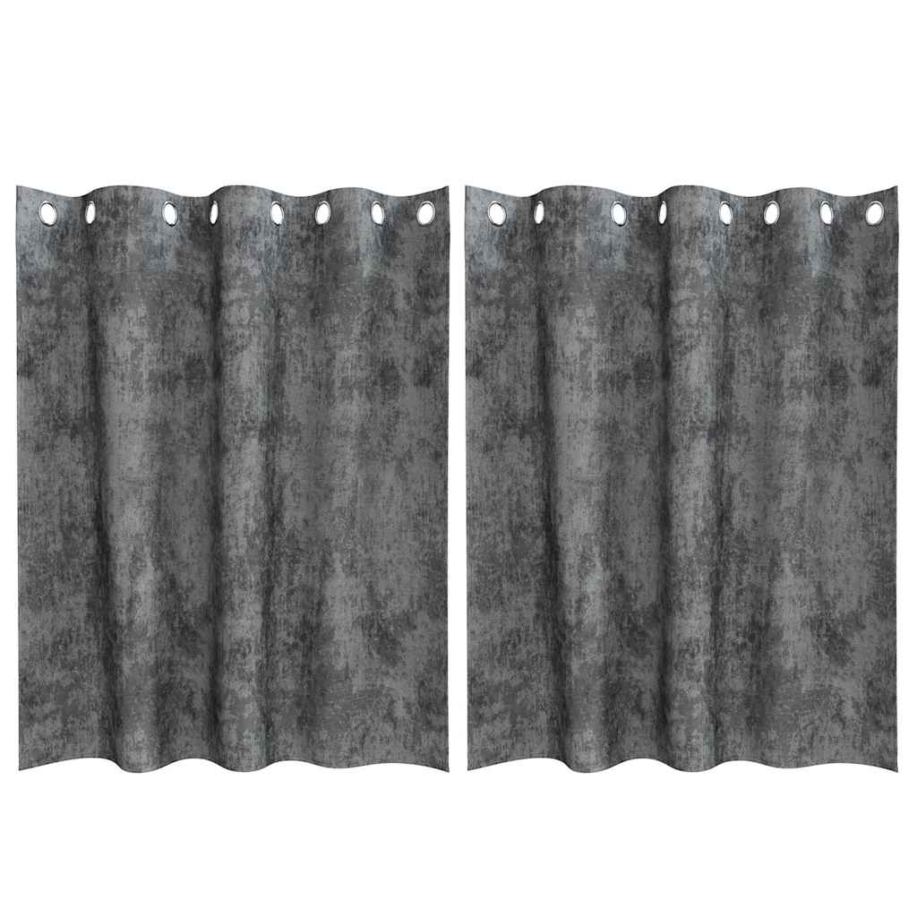 VidaXL rideaux en velours avec rideaux 2 pcs gris 140 x 140 cm velours