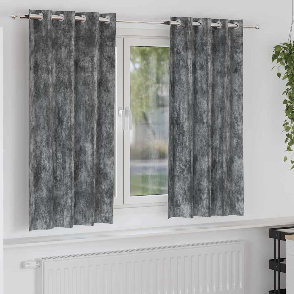 VidaXL rideaux en velours avec rideaux 2 pcs gris 175 x 140 cm velours