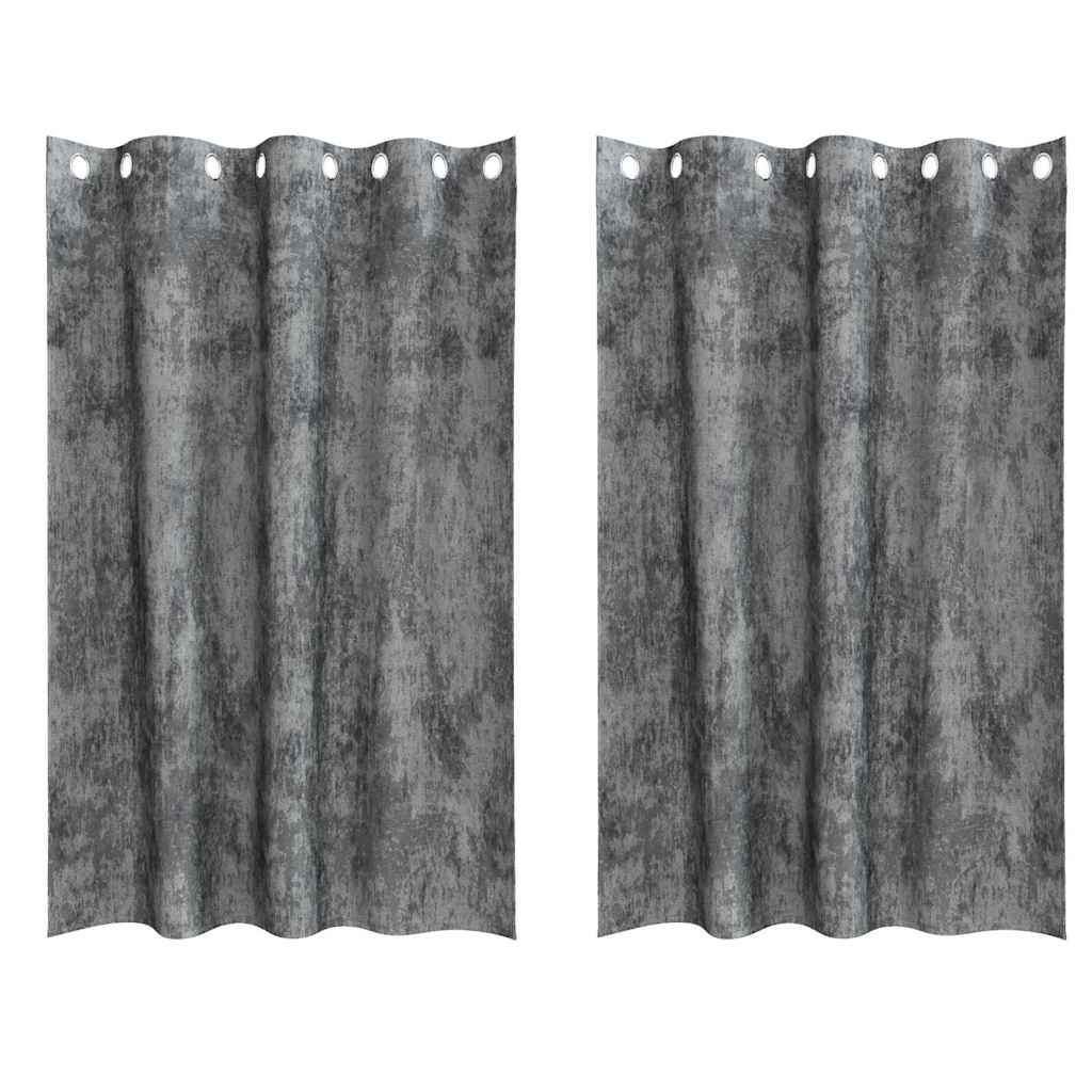 VidaXL rideaux en velours avec rideaux 2 pcs gris 175 x 140 cm velours