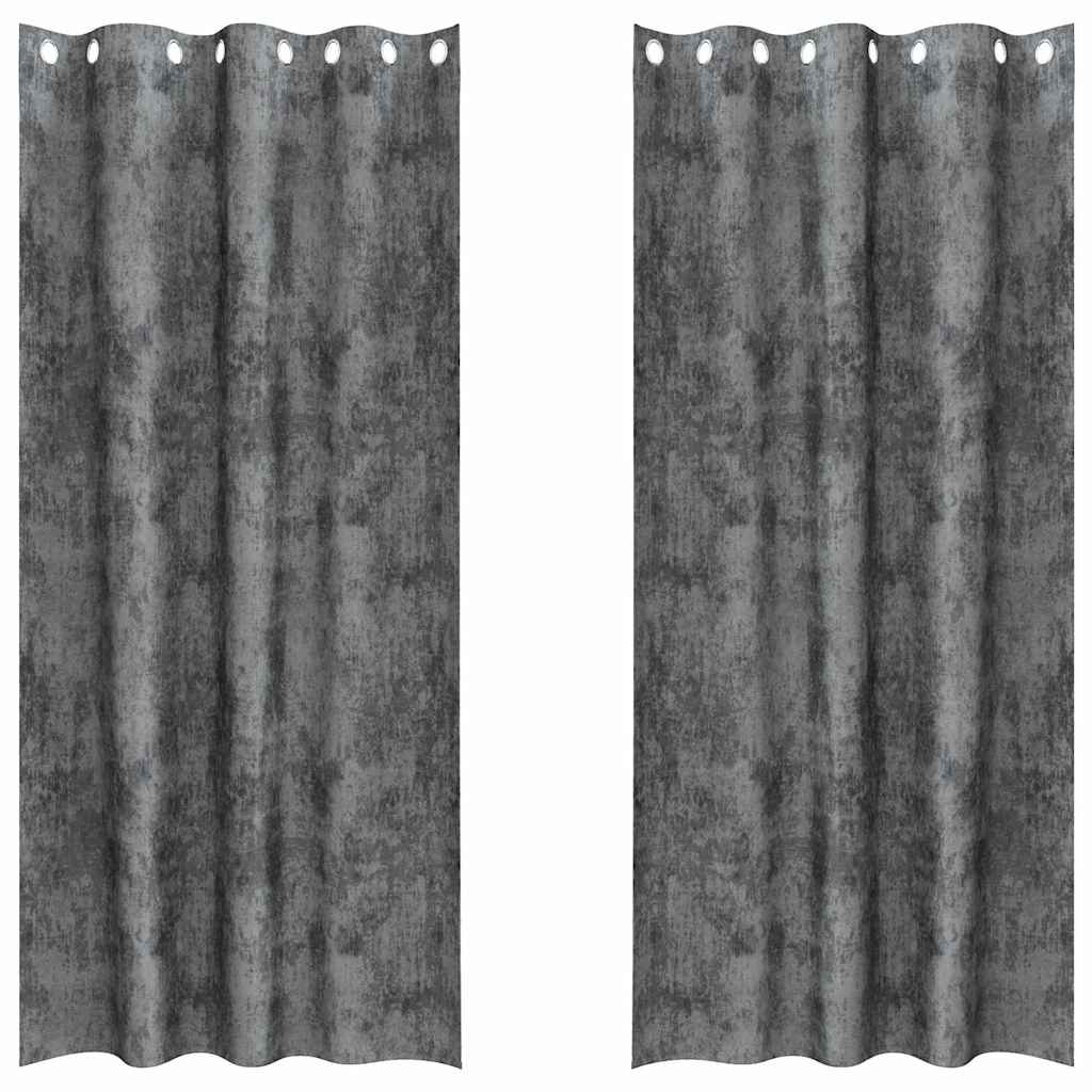 VidaXL rideaux en velours avec rideaux 2 pcs gris 245 x 140 cm velours