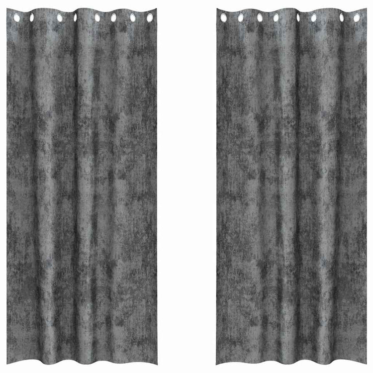 VidaXL rideaux en velours avec rideaux 2 pcs gris 245 x 140 cm velours