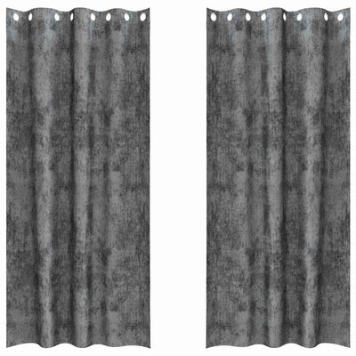 VidaXL rideaux en velours avec rideaux 2 pièces gris 260 x 140 cm velours