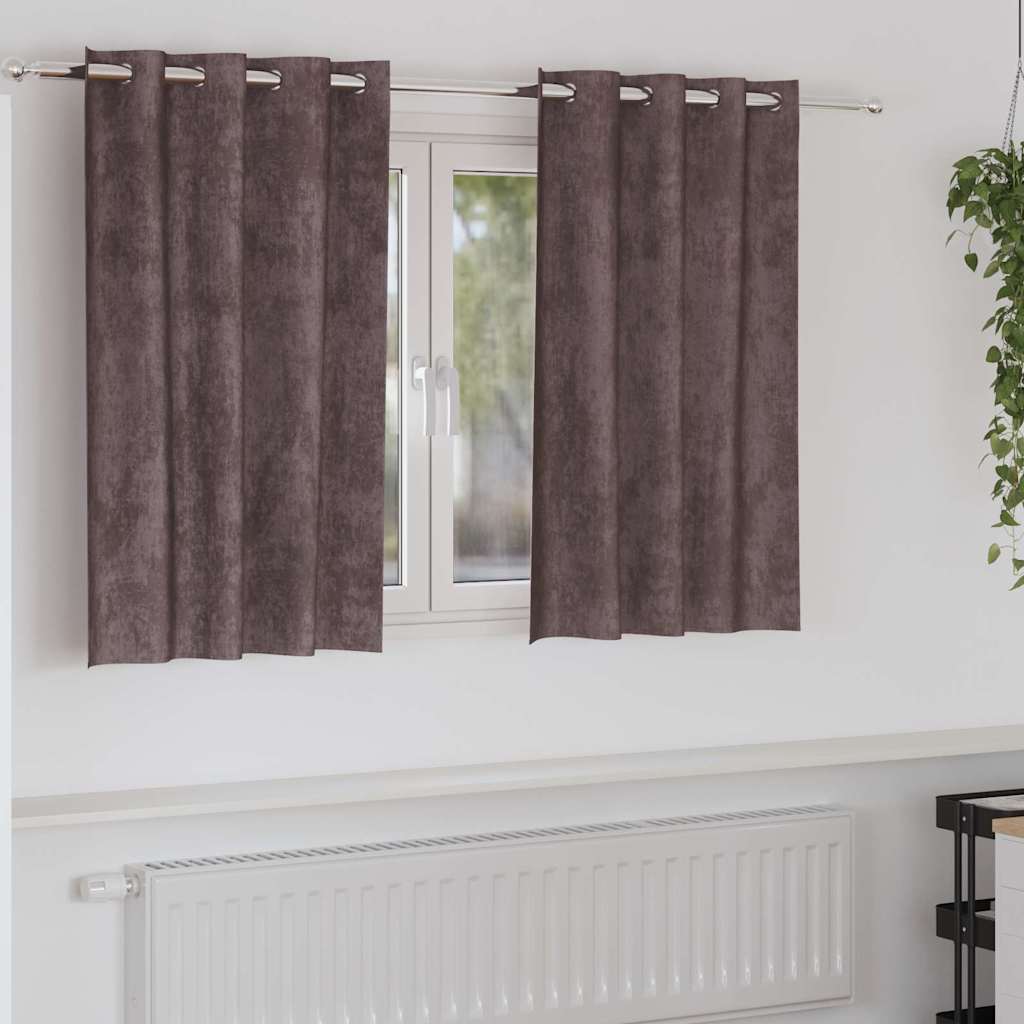 VidaXL rideaux en velours avec rideaux 2 pcs marron 140 x 140 cm velours