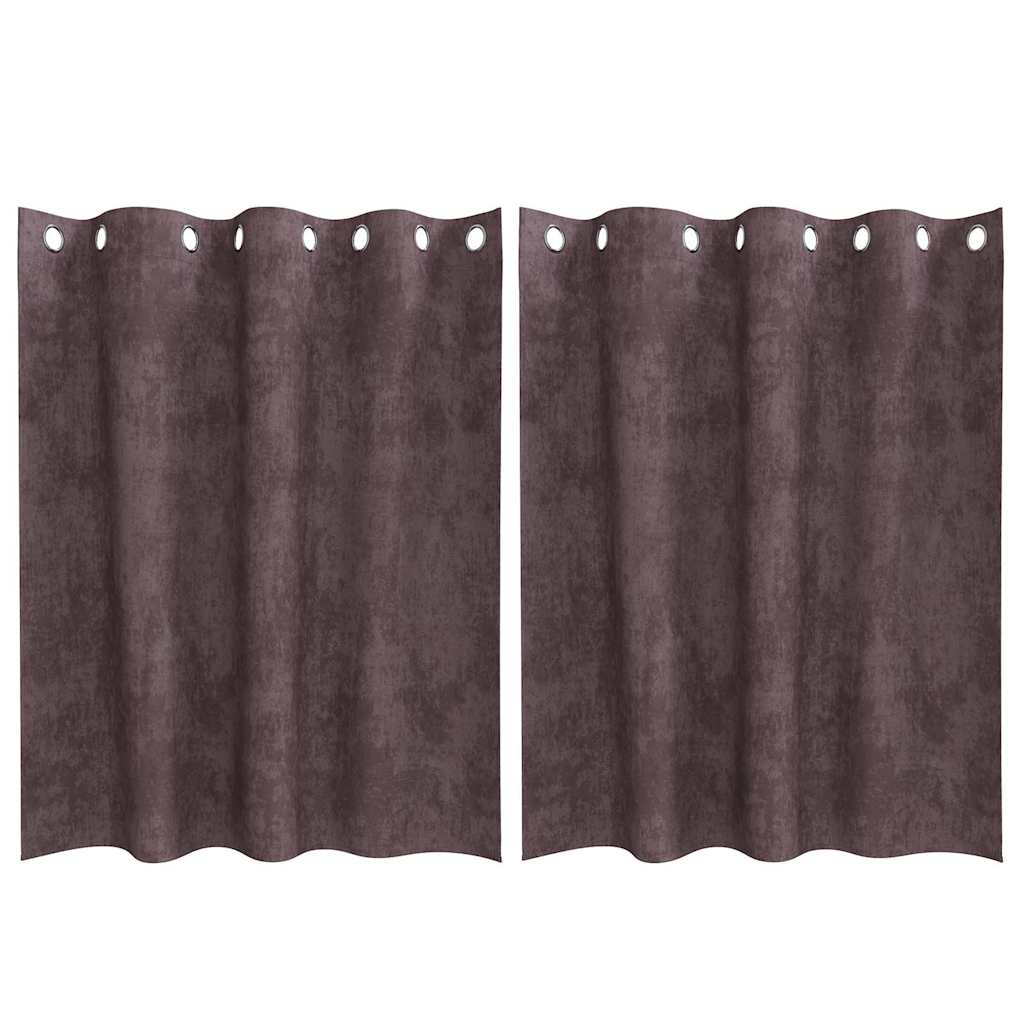 VidaXL rideaux en velours avec rideaux 2 pcs marron 140 x 140 cm velours