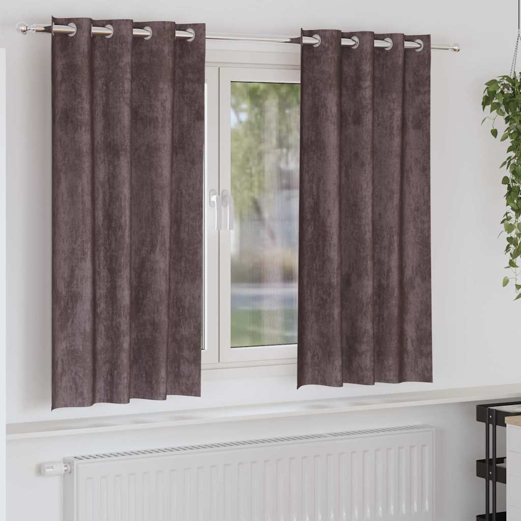 VidaXL rideaux en velours avec rideaux 2 pcs marron 175 x 140 cm velours