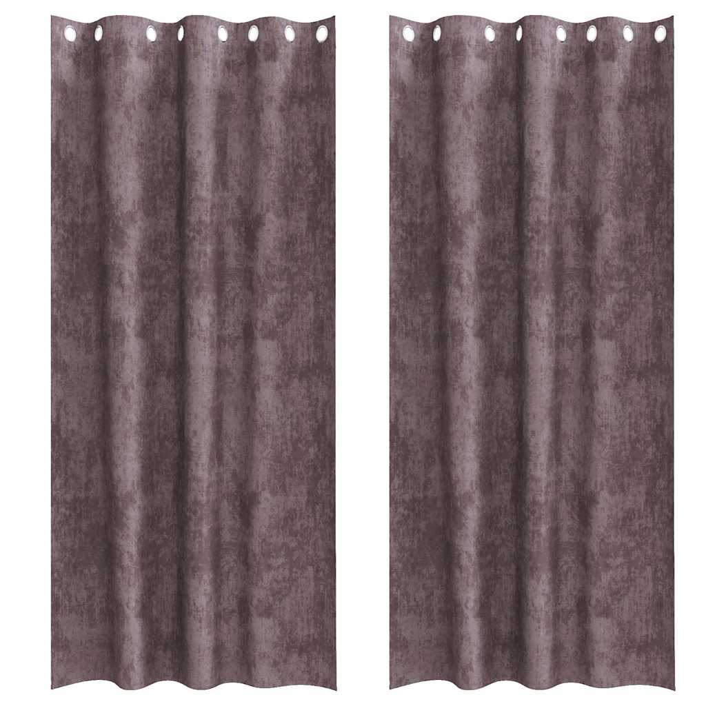 VidaXL rideaux en velours avec rideaux 2 pcs marron 225 x 140 cm velours