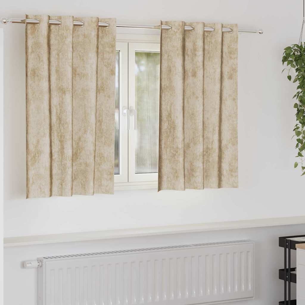 VidaXL rideaux en velours avec rideaux 2 pcs crème 140 x 140 cm velours